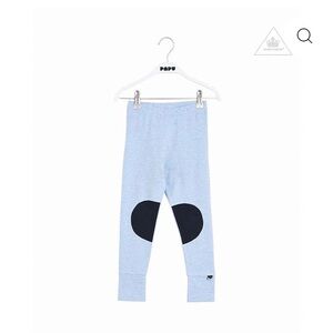 Light Blue Leggings with Black Patch by boutique brand Papu Stories